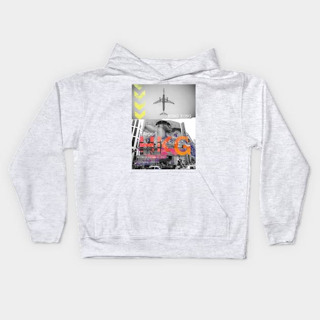 Hong Kong airport urban Kids Hoodie by Woohoo